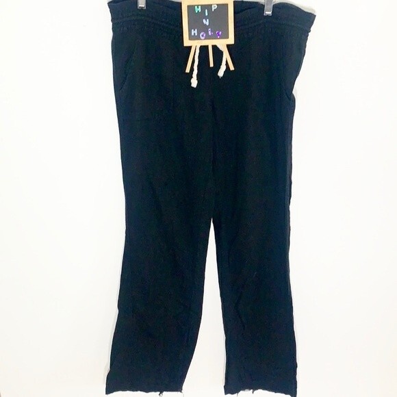 Roxy Oceanside Linen Blend Beach Pants Black Size Medium - Picture 1 of 16